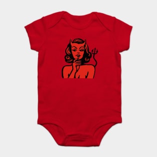 Retro Devil Girl Baby Bodysuit